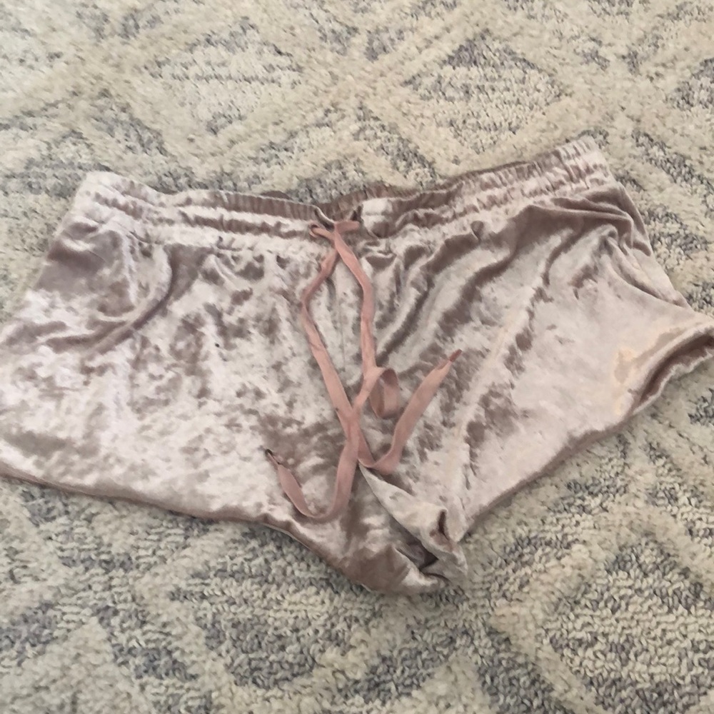 Pink Velvet Shorts